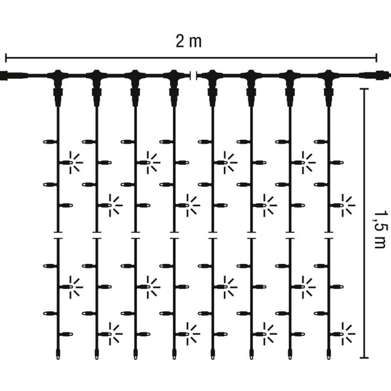 Scharnberger+Hasenbein - Festbeleuchtung LED-Lichtervorhang 58927 2x1,5m 230V Out wws