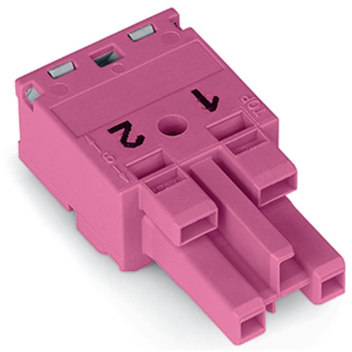 WAGO - Steckverbinder für steckbare Gebäudeinstallation Buchse 2-polig 770-282 Kod. B,pink − 100 Stück