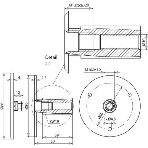 DEHN - Erdungsfestpunkt Typ M EFPMM1012V4A M10/M12 NIRO