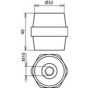 DEHN - Zubehör/Ersatzteile für Erdung und Blitzschutz Isolator f.PA-Schiene H40 IS PAS M10 SW36 M10/M10