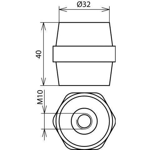 DEHN - Zubehör/Ersatzteile für Erdung und Blitzschutz Isolator f.PA-Schiene H40 IS PAS M10 SW36 M10/M10