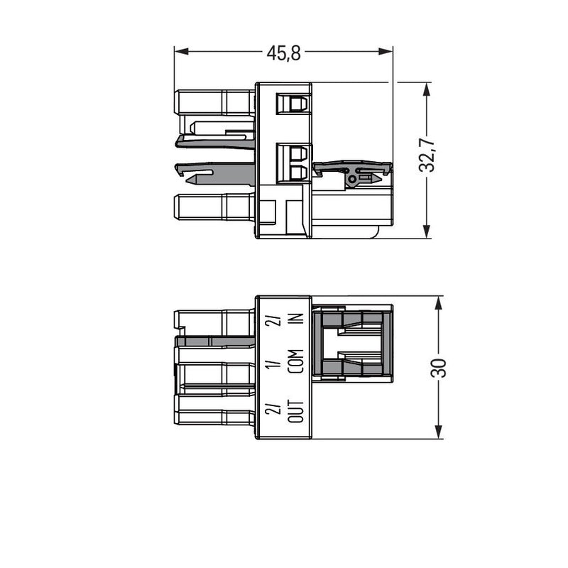 WAGO - Kompaktverteiler für steckbare Gebäudeinstallation Verteiler 770-977/076-000 2pol./3pol.,Kod. B − 25 Stück