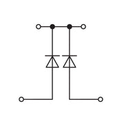 WAGO - Bauelement-Reihenklemme Bauelementklemme 870-541/281-489 2 Dioden 1N4007,grau − 50 Stück