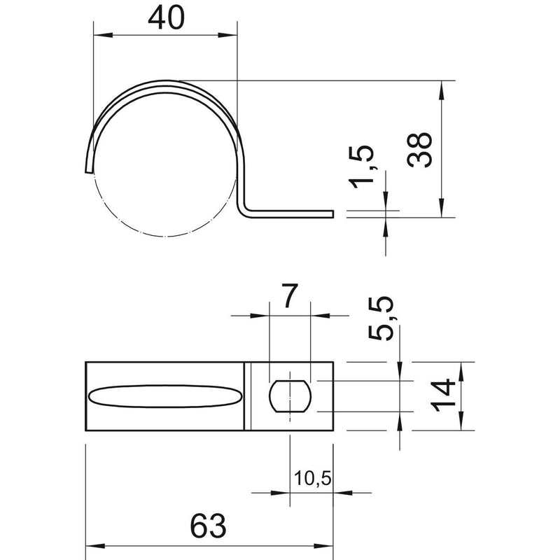OBO Bettermann - Befestigungsschelle für Kabel/Rohre Befestigungsschelle 604 40 G galv.vz