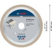 Bosch - Trenn-/Schleifscheibe Diamanttrennscheibe 2608602635 PRO Ceramic