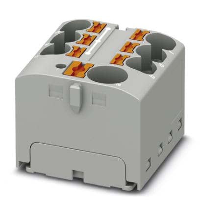 Phoenix Contact - Durchgangs-Reihenklemme Verteilerblock PTFIX 10/6X4-G GY − 8 Stück