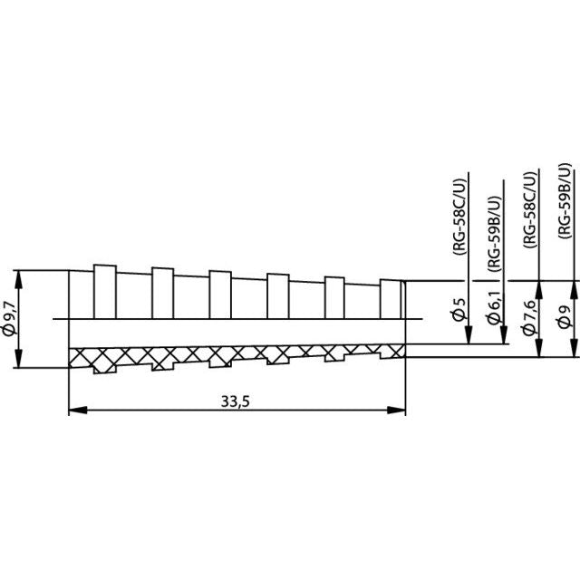 Telegärtner - Knickschutz Knickschutztülle 100001164 f. RG-58C/U