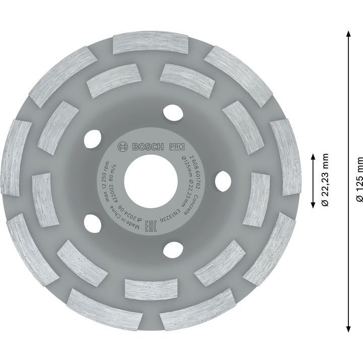 Bosch - Trenn-/Schleifscheibe PRO Concrete Topfscheibe, 2608601762 50 x 125 mm 22,23 mm