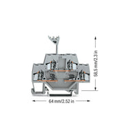 WAGO - Bauelement-Reihenklemme Bauelementklemme 280-941/281-489 2 Dioden 1N4007,grau − 50 Stück