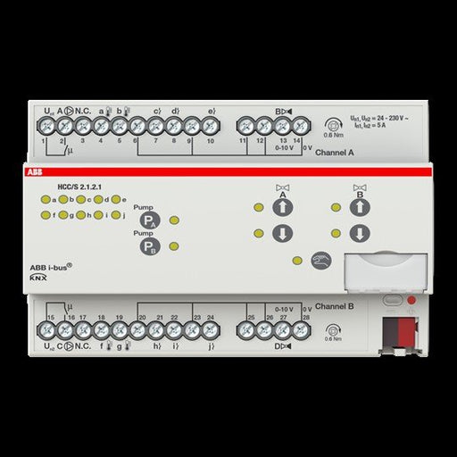 ABB Stotz S&J - Bussystem-Heizungsaktor Heiz-/Kühlkreis Controller HCC/S2.1.2.1 2-fach 0-10V man REG