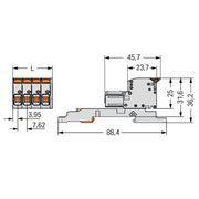 WAGO GmbH & Co. KG - Ein- und mehrpolige Klemmenleiste 1-Leiter-Federleiste 831-1104/306-000 Push-inCAGECLAMP,lgr − 6 Stück