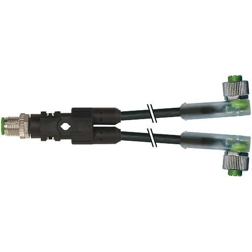 Murrelektronik - Konfektioniertes Sensor-Aktor-Kabel M12-Y-Verteiler 7000-40781-6330150 Winkelbuchse M12,LED