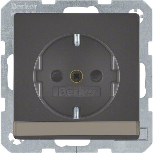 Berker - Steckdose SCHUKO-Steckdose anth/sa 47496086 m. Beschriftungsfeld