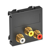 OBO Bettermann - Einsatz/Abdeckung für Kommunikationstechnik Multimediaträger MTG-12R F SWGR1 45x45mm sw-gr
