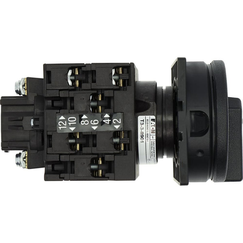 Eaton - Lasttrennschalter Hauptschalter 3polig 32A T3-3-8901/EA/SVB-SW Einbau 90Grd Halt-F