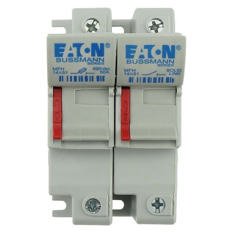 Eaton - Halter für zylindrische Sicherung Sicherungshalter Niedersp. 1 POLE 14X#CH141DNU 50A AC 690V 1polig+N − 3 Stück