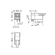 WAGO - Leiterplattensteckverbinder Stecker für Leiterplatten 890-892/011-000 2-polig,pink − 100 Stück