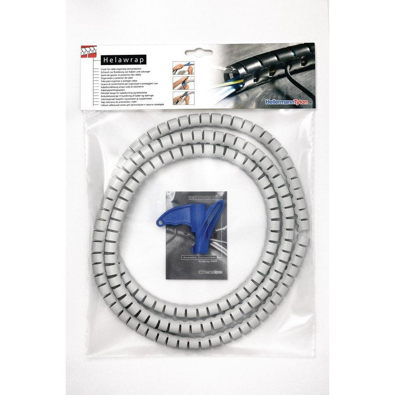 HellermannTyton - Kabelbündelungsschlauch Spiralschlauch +Werkzeug HWPP25L2 GY+WZ(VE2m) grau