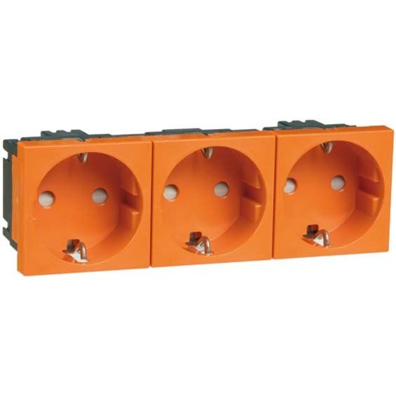 Peha - Schalter-/Steckdosenkombination SCHUKO-EB-Steckd.3-fach or D 6213.33 EMS SI 16A 250V 2-pol