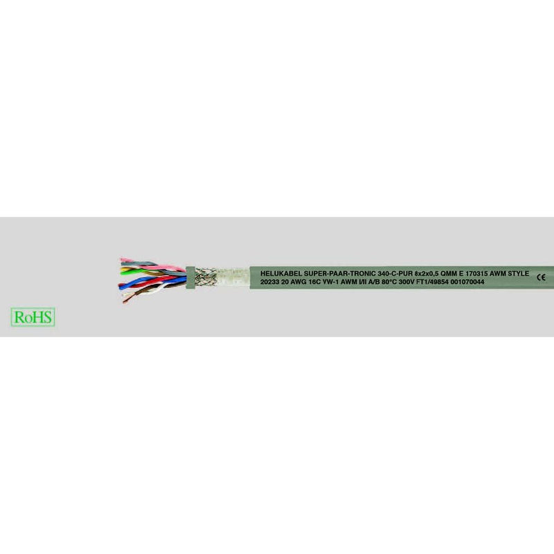 Energiekabel < 1 kV, für ortsveränderlichen Einsatz HEL SUPERT.340-C-PUR 3x2x S,P,T,340CPUR3x2x0,5 0,5 PUR-Schleppkette
