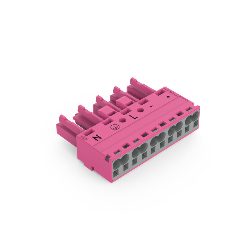 WAGO - Steckverbinder für steckbare Gebäudeinstallation Buchse 5-polig 770-285/082-000 Kod. B,pink − 50 Stück