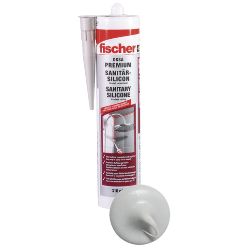 Fischer Deutschl - Dichtstoff Sanitärsilicon DSS GR grau − 12 Packung