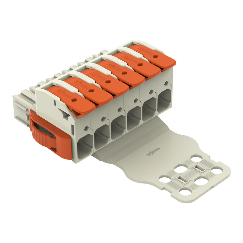 WAGO GmbH & Co. KG - Ein- und mehrpolige Klemmenleiste 1-Leiter-Federleiste Hebel 832-1106/314-000 Push-inCAGECLAMP,lgr − 5 Stück