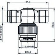 Telegärtner - Koax-Kupplung TNC-T-Stück (F-M-F) 50Ohm 100023829 − 5 Stück