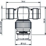 Telegärtner - Koax-Kupplung TNC-T-Stück (F-M-F) 50Ohm 100023829 − 5 Stück