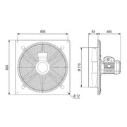 Maico - Explosionsgeschützter Ventilator Axialer Wandventilator DAQ 71/8 Ex 9938m3/h, NW710 8P