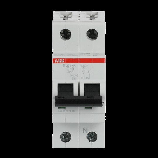 ABB Stotz S&J - Leitungsschutzschalter Sicherungsautomat S201-C10NA 6kA 10A C 1p+N (2p)