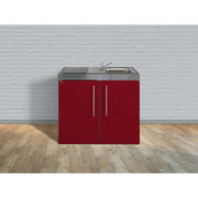 Stengel - Mini-Küche Miniküche Premiumline MPBR100KSGKFliBre Bordeauxrot