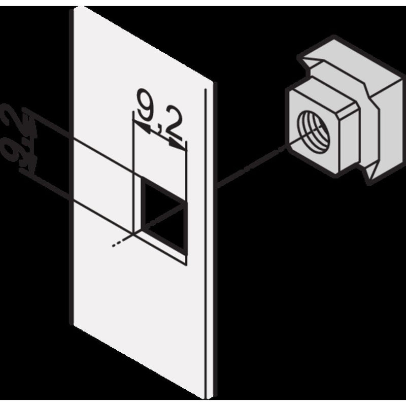 Schroff - Komponente für den Ausbau (Schaltschrank) 4-Kantmutter 21101172 (VE50)
