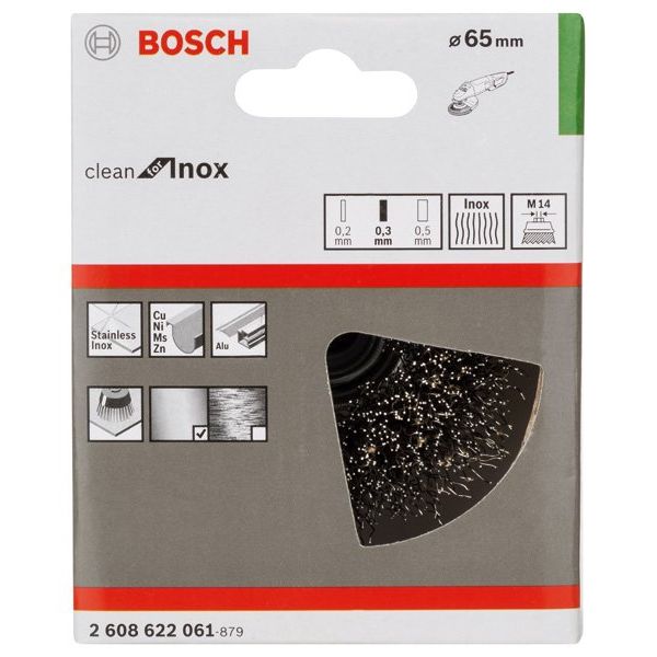 Bosch - Rotierende Drahtbürste PRO Stainless Steel clean 2608622061 Topfbürste 65 x 0,3