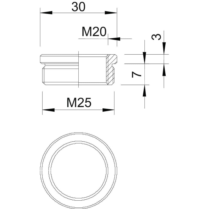 OBO Bettermann - Erweiterungs-/Reduzierring Ms-Reduktion 167 R MS M25-20 M25-M20 vernickelt
