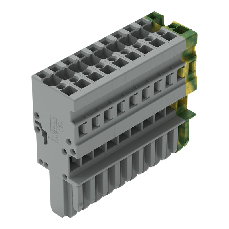 WAGO - Ein- und mehrpolige Klemmenleiste 1-Leiter-Federleiste 769-110/000-036 4mm²,gn-ge/gr − 25 Stück