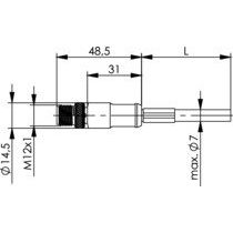 Telegärtner - Konfektionierte Leitung für steckbare Gebäudeinstallation STX M12x1 VL D-kod. 100017426 Cat.5-SFUTP-A0200