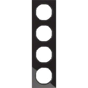 Berker - Abdeckrahmen Rahmen Glas/sw 10142216 4fach