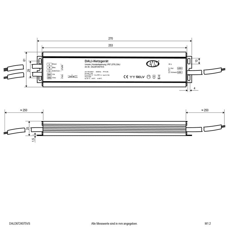 EVN Lichttechnik - Steuergerät für Leuchten DALI Dimmer-Empfänger DALD6724075VS inkl. Netzgerät