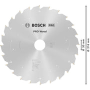 Bosch - Kreissägeblatt PRO Wood cordless 2608837721 Kreissägeblatt 216 x