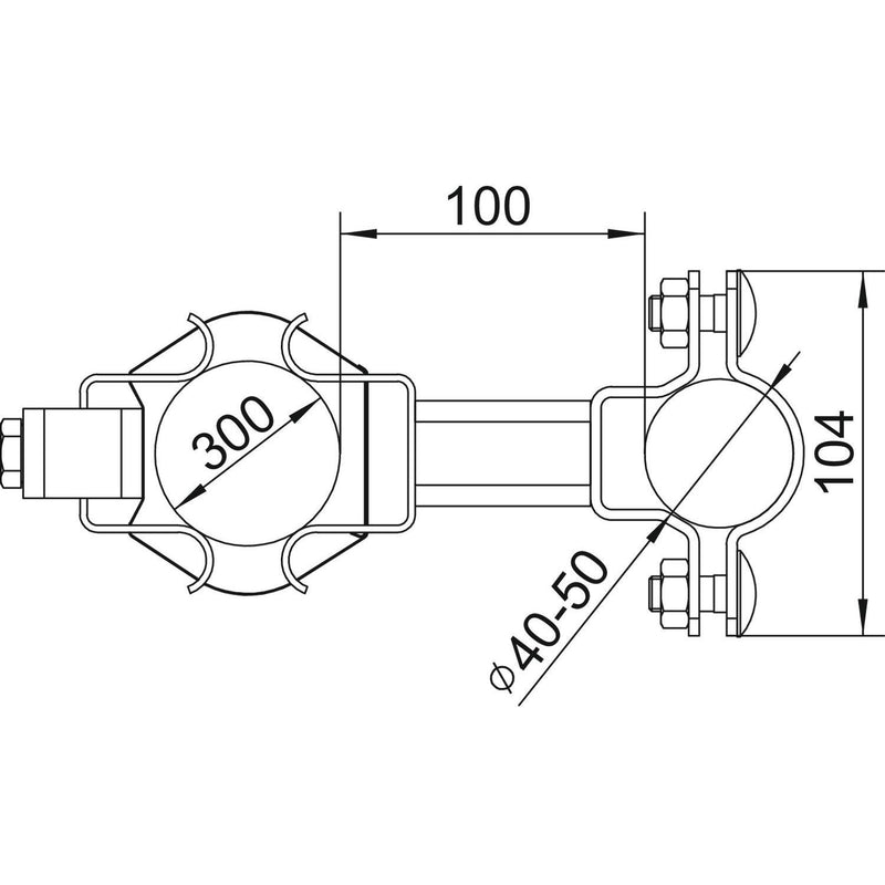 OBO Bettermann - Stangenhalter für Blitzschutz Träger isFang isFang TR100 100 Rohrm. Abst. 100mm − 2 Stück