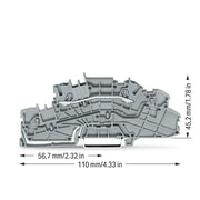 WAGO - Installations-Etagenklemme Installationsetagenklemme 2003-6650 4mm² grau L − 50 Stück