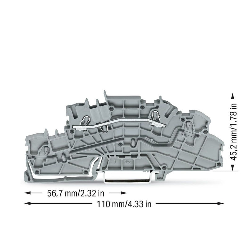WAGO - Installations-Etagenklemme Installationsetagenklemme 2003-6650 4mm² grau L − 50 Stück