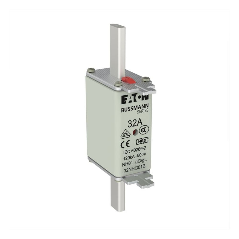 Eaton - Messersicherung Sicherungseinsatz Nieders. NH FUSE 32#32NHG01B 32A AC 500V 120kA − 3 Stück