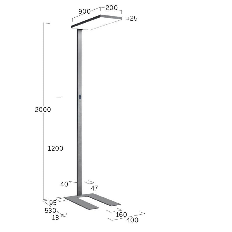 Lightnet - Stehleuchte LED-Stehleuchte CF1ABM-830H-L900-U-A 3000K, schwarz  − 1 Stück
