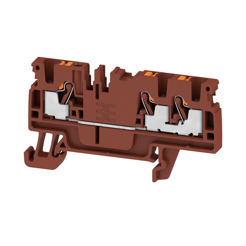Weidmüller - Durchgangs-Reihenklemme Klemme A3C 2.5 BR PUSH IN, 2.5 mm² − 100 Stück