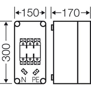 Hensel - Sicherungskasten Sicherungsgehäuse Mi 4150 NH00 3p. 125A+PE+N