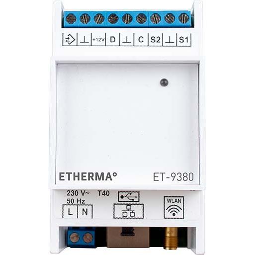 Etherma - Temperaturregler Reiheneinbau WLAN/LAN-Modul ET-9380 f.ET-9300 m.Antenne