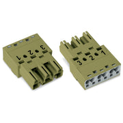 WAGO - Steckverbinder für steckbare Gebäudeinstallation Stecker 3-polig 770-273 Kod. B,hellgrün − 100 Stück
