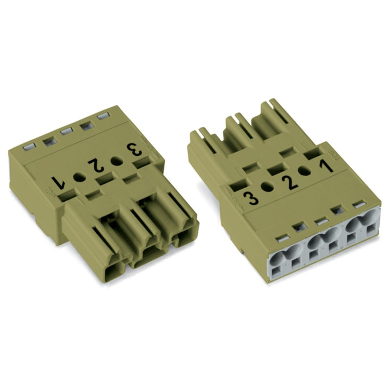 WAGO - Steckverbinder für steckbare Gebäudeinstallation Stecker 3-polig 770-273 Kod. B,hellgrün − 100 Stück